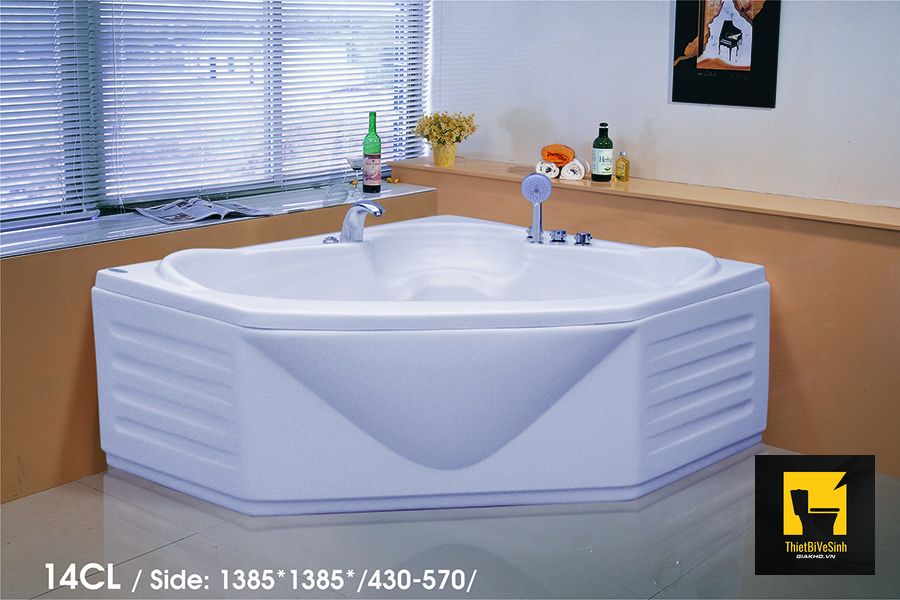 Bồn tắm góc chất liệu Acrylic chân yếm Navier NV-1306AY (không kèm bộ vòi)