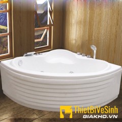 Bồn tắm góc chất liệu Galaxy massage kèm bộ vòi Navier NV-1304GYMV