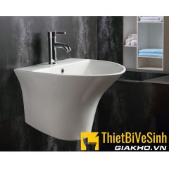 Chậu lavabo liền khối tròn Sumi QT-405B