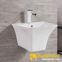 Chậu lavabo liền khối vuông Sumi QT-405A