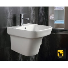 Chậu lavabo liền khối vuông treo tường Navier NV-421