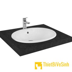 Chậu lavabo tròn âm bàn sứ trắng cao cấp AKC-514