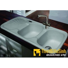 Chậu rửa chén đá nhân tạo 2 hộc đều nhau có cánh Navier NV-11447T