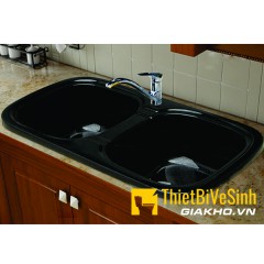 Chậu rửa chén đá nhân tạo 2 hộc đều nhau Navier NV-8047D