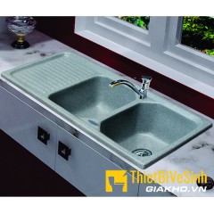 Chậu rửa chén đá nhân tạo 2 hộc xanh ngọc có cánh Navier NV-11947XN