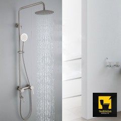 Sen cây tắm đứng nóng lạnh củ tròn lệch inox 304 Navier NV-805