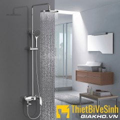 Sen cây tắm nóng lạnh đồng thau xi mạ Crome thân tròn Navier NV-7110S