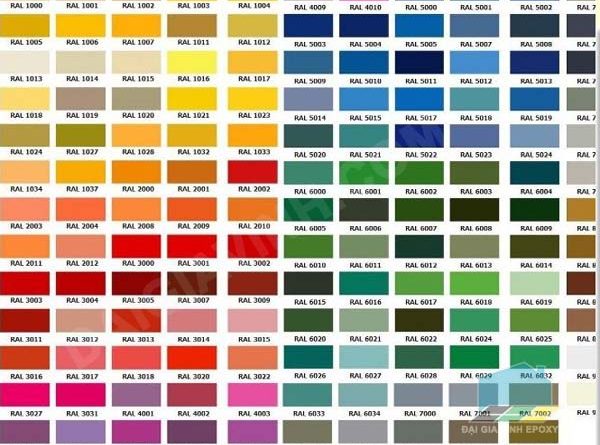 Bảng màu sơn Pu đa dạng màu sắc mới nhất 2022
