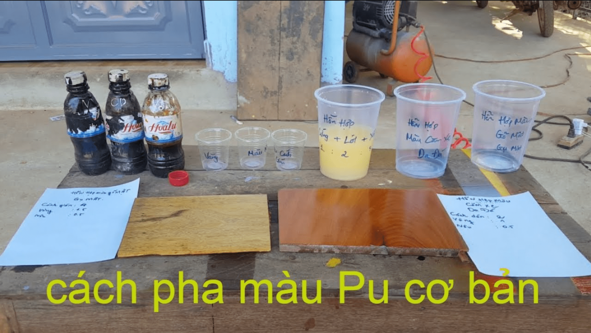 Cách pha màu sơn Pu theo tỉ lệ chuẩn Cách pha màu sơn Pu